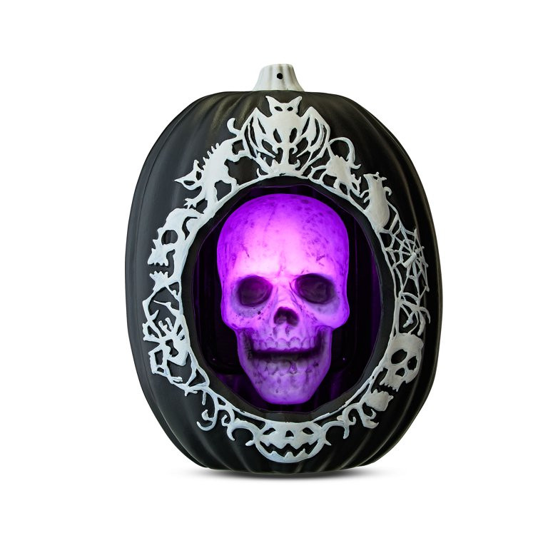 Halloween Pumpkin Skeleton Face Blow Mold Décor Way to Celebrate 10.24 in x 12.99 in x 7.87 1.59... | Walmart (US)