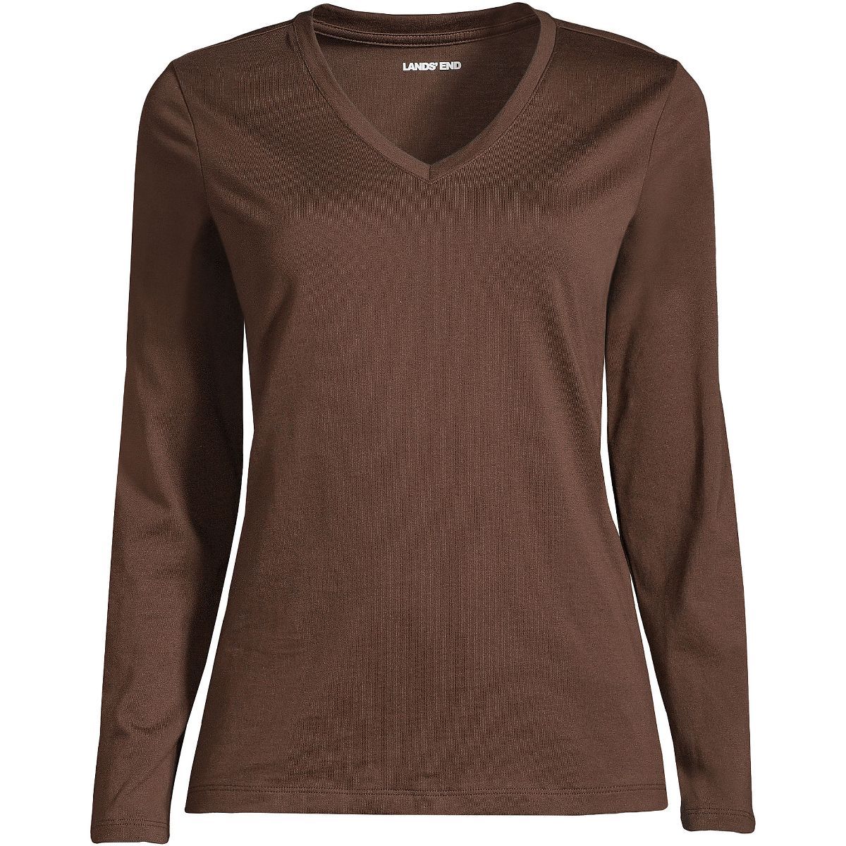 Lands' End Women's Relaxed Supima Cotton Long Sleeve V-Neck T-Shirt | Target