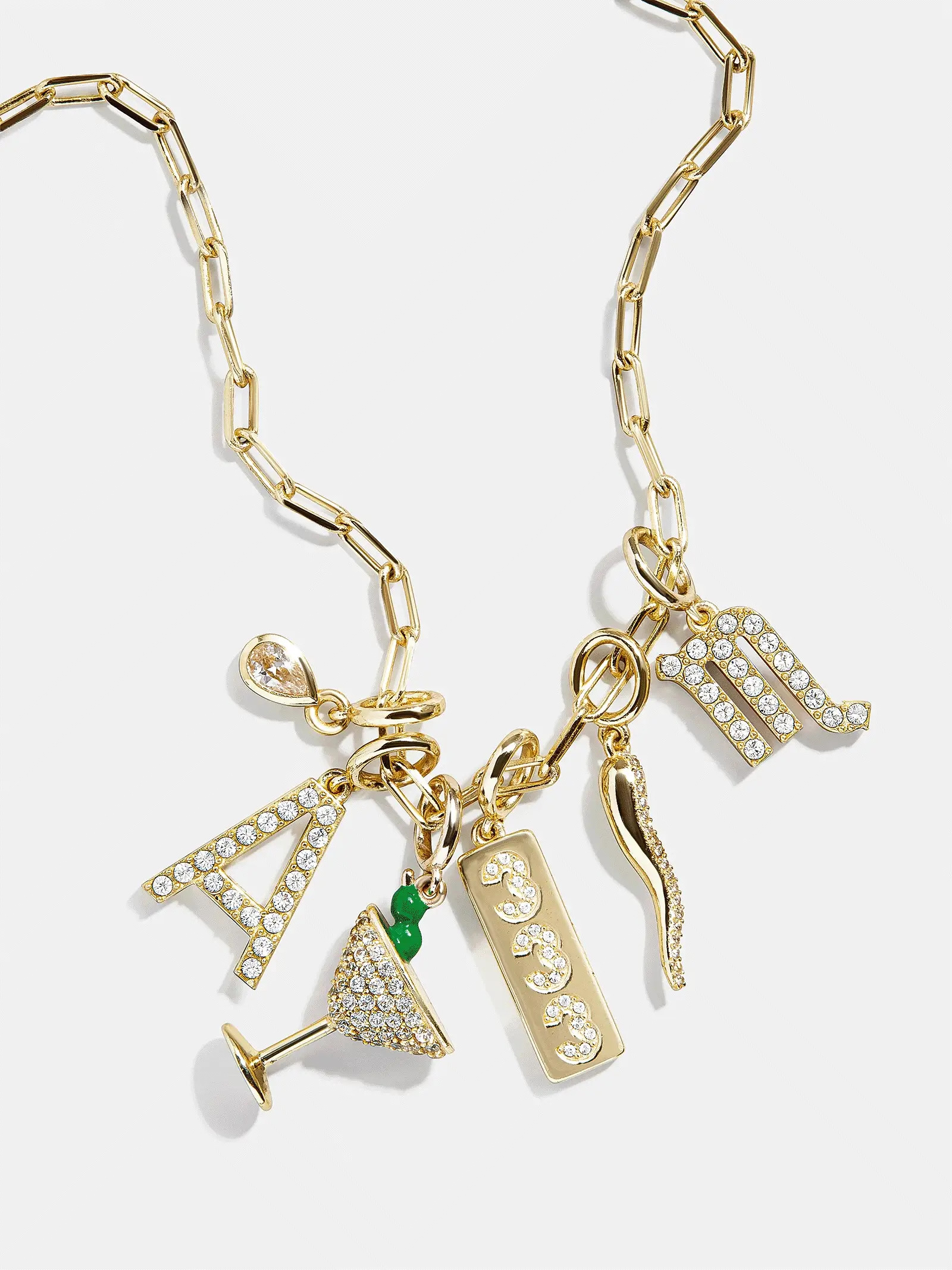 Semi-Precious Cluster Charm Necklace - Chrysoprase Chain | BaubleBar