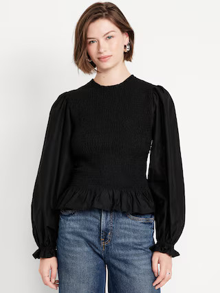 Long-Sleeve Smocked Top | Old Navy (US)