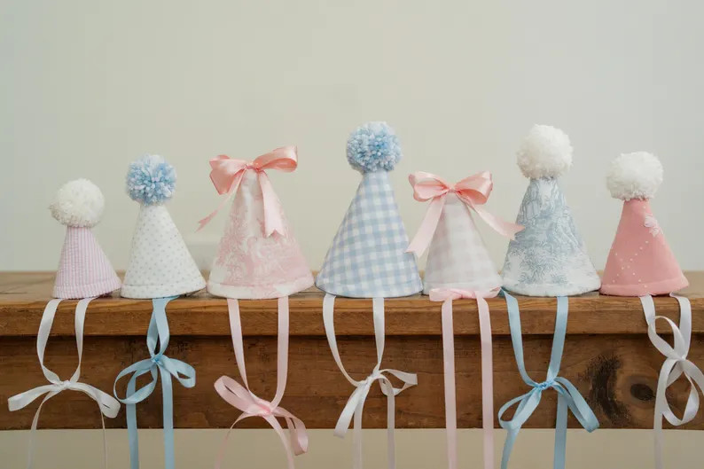 Set of 5 – Grandmillennial Party Hat Set for Stuffed Animals – Mini Hats for Plush Toys and D... | Etsy (US)