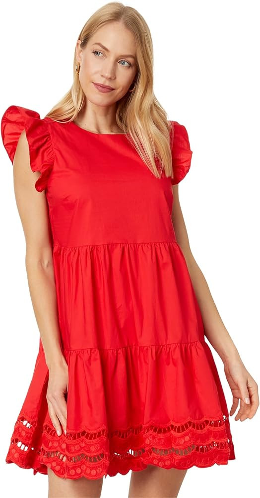 English Factory Embroidery Detail Mini Dress | Amazon (US)