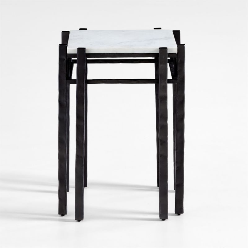 Serra White Marble End Table | Crate & Barrel | Crate & Barrel