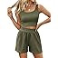 Trendy Queen Two Piece Summer Outfits 2 Piece Sets 2026 Sleeveless Matching Lounge Crop Top High ... | Amazon (US)