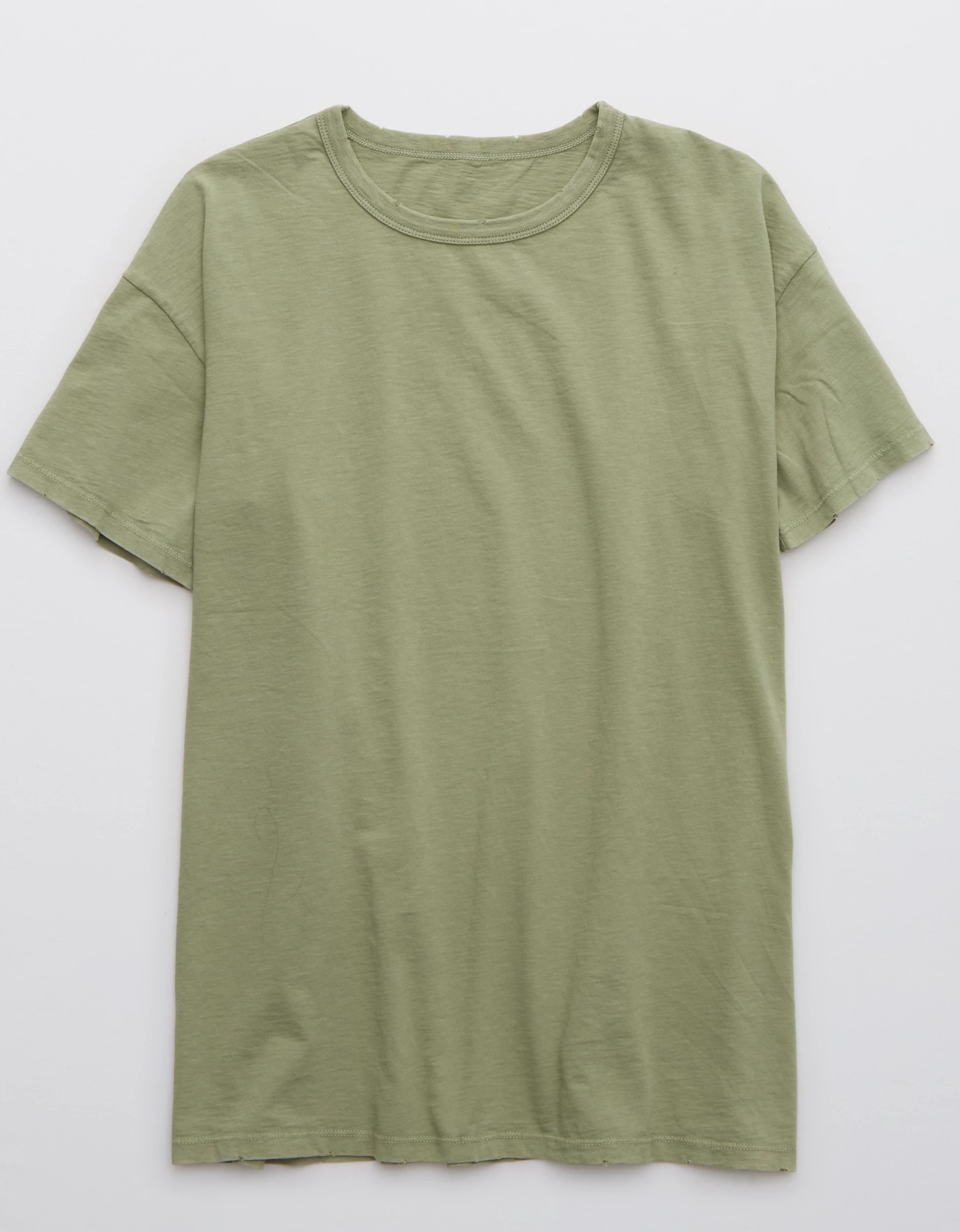 Aerie Distressed Basic Boyfriend T-Shirt | Aerie