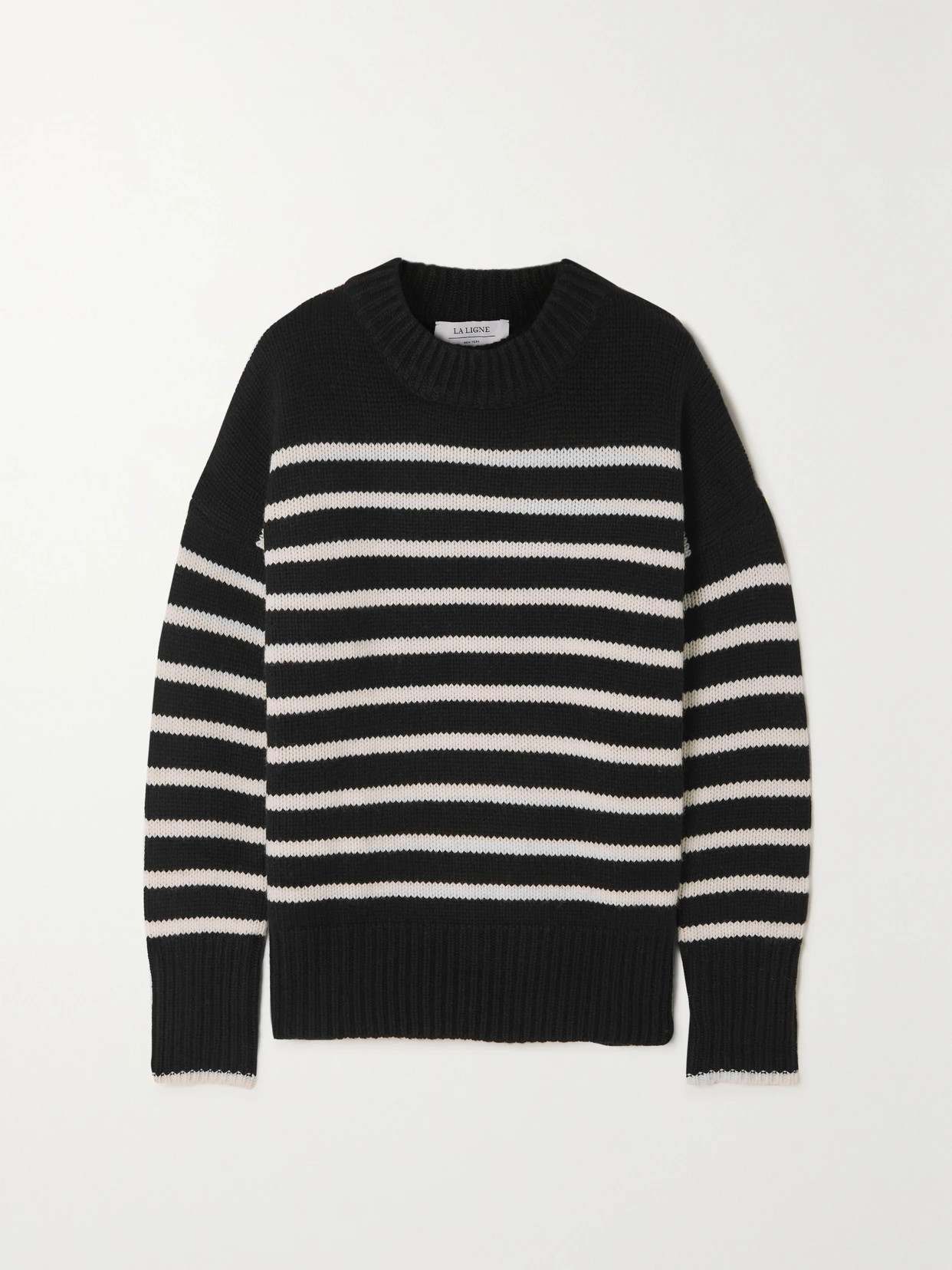 La Ligne - Marin Striped Wool And Cashmere-blend Sweater - Black | NET-A-PORTER (US)