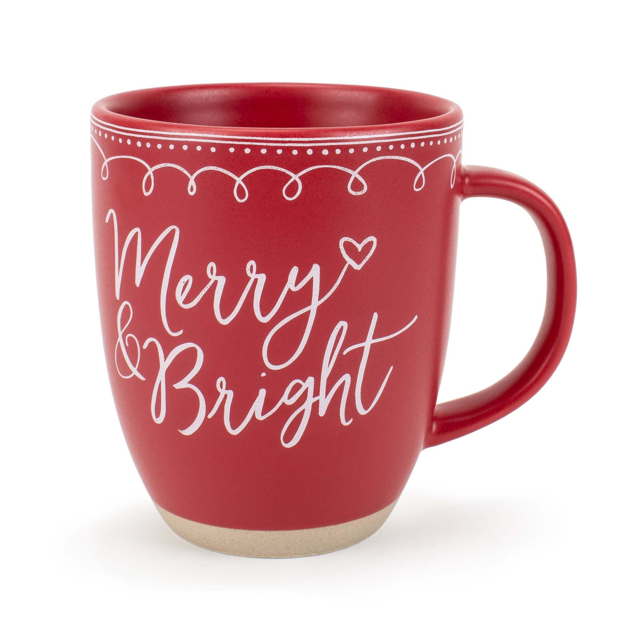 Elanze Designs Merry Raw Clay Bottom Red 16 ounce Ceramic Christmas Coffee Mug | Amazon (US)