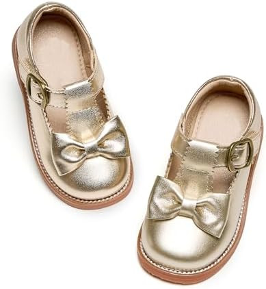GINFIVE Toddler Little Girls Mary Janes Flats Girls Dress Shoes Kids Shoes | Amazon (US)