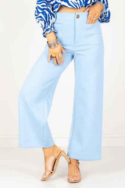 Eleanor Blue Wide Leg Pant | The Willow Tree