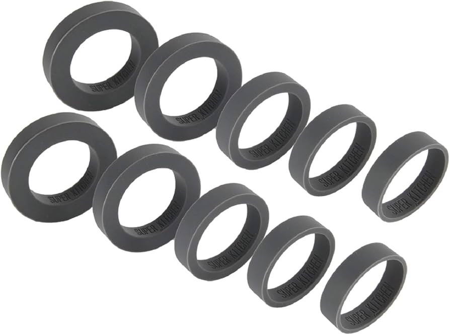 Silicone Guide Rings for Rolling Pin (10 Piece Set) Silicon Thickness Spacer Bands for Baking Dou... | Amazon (US)