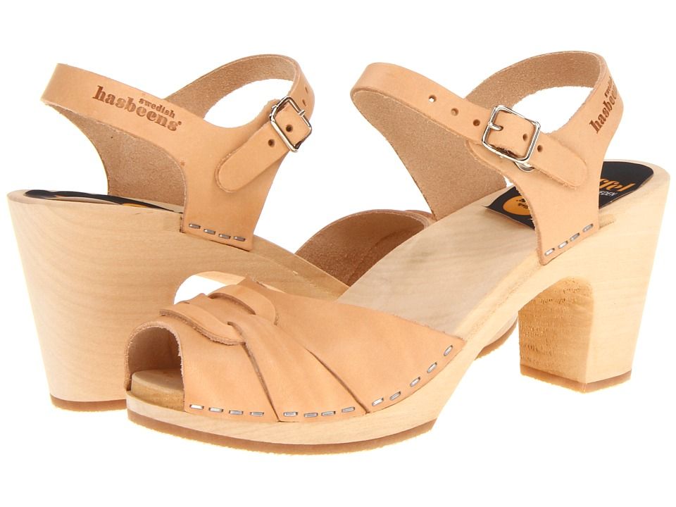 Swedish Hasbeens - Peep Toe Super High (Nature) Women's Sandals | Zappos