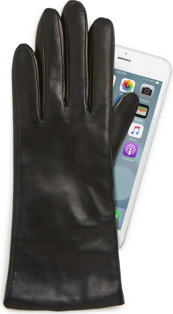 Cashmere Lined Leather Touchscreen Gloves | Nordstrom