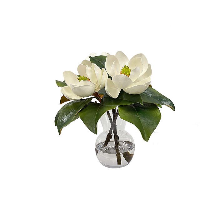 Magnolia Trio Stems in Glass Vase | Frontgate | Frontgate