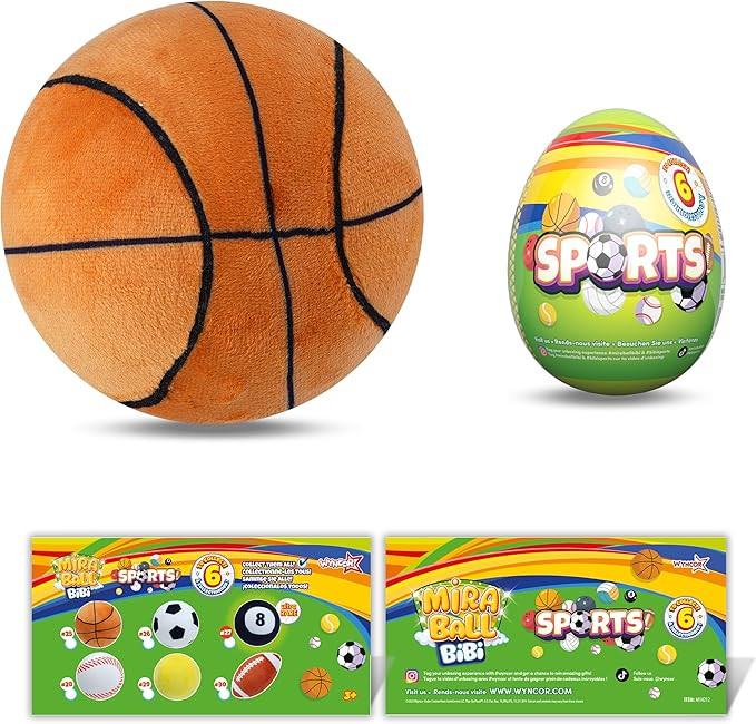 Bibi Sport - Surprise Egg Capsule with Memory Foam Expandable Plush Toy – 3.7" (9.5cm) Soft Col... | Amazon (US)