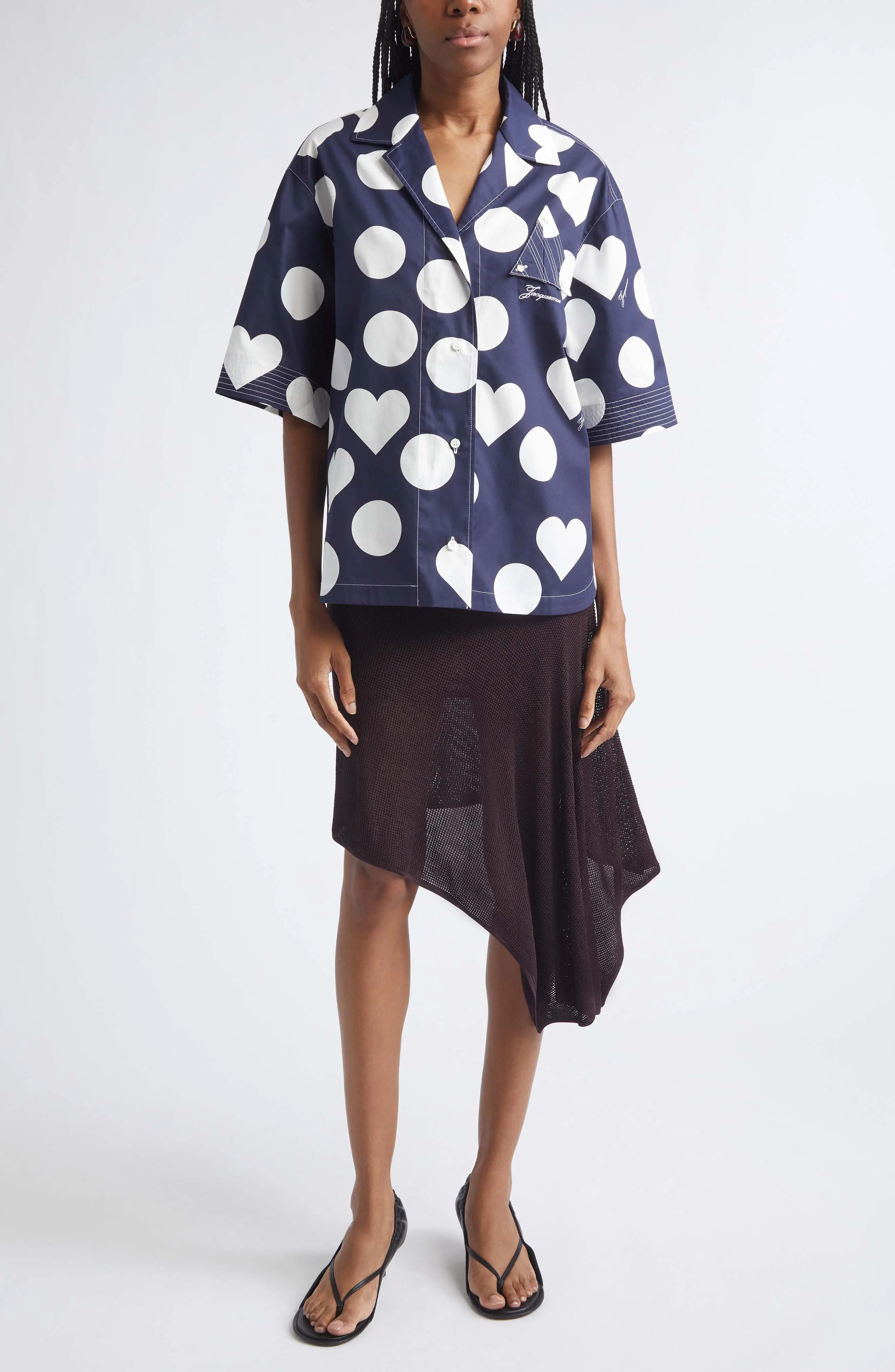 La Chemise Marin Heart Print Button-Up Shirt (Women) | Nordstrom | Nordstrom