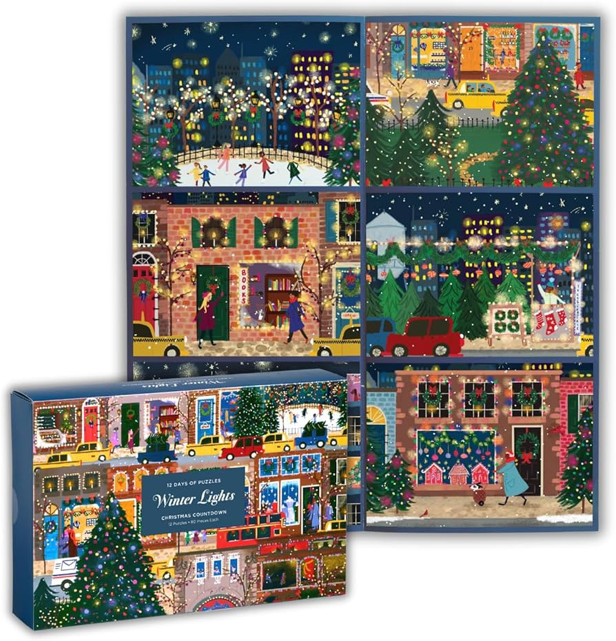 Galison Winter Lights Christmas Countdown – 12 Days of Puzzles Featuring Images of Winter City ... | Amazon (US)