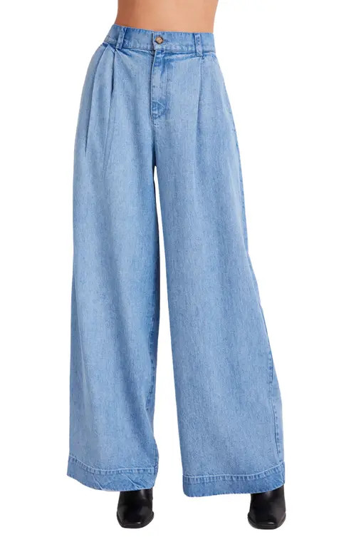 Bella Dahl Greta Pleated Wide Leg Denim Pants in Vintage Horizon Wash at Nordstrom, Size 28 | Nordstrom