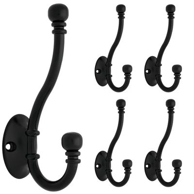 5pk Ball End Coat & Hat Hook Flat Black - Franklin Brass | Target