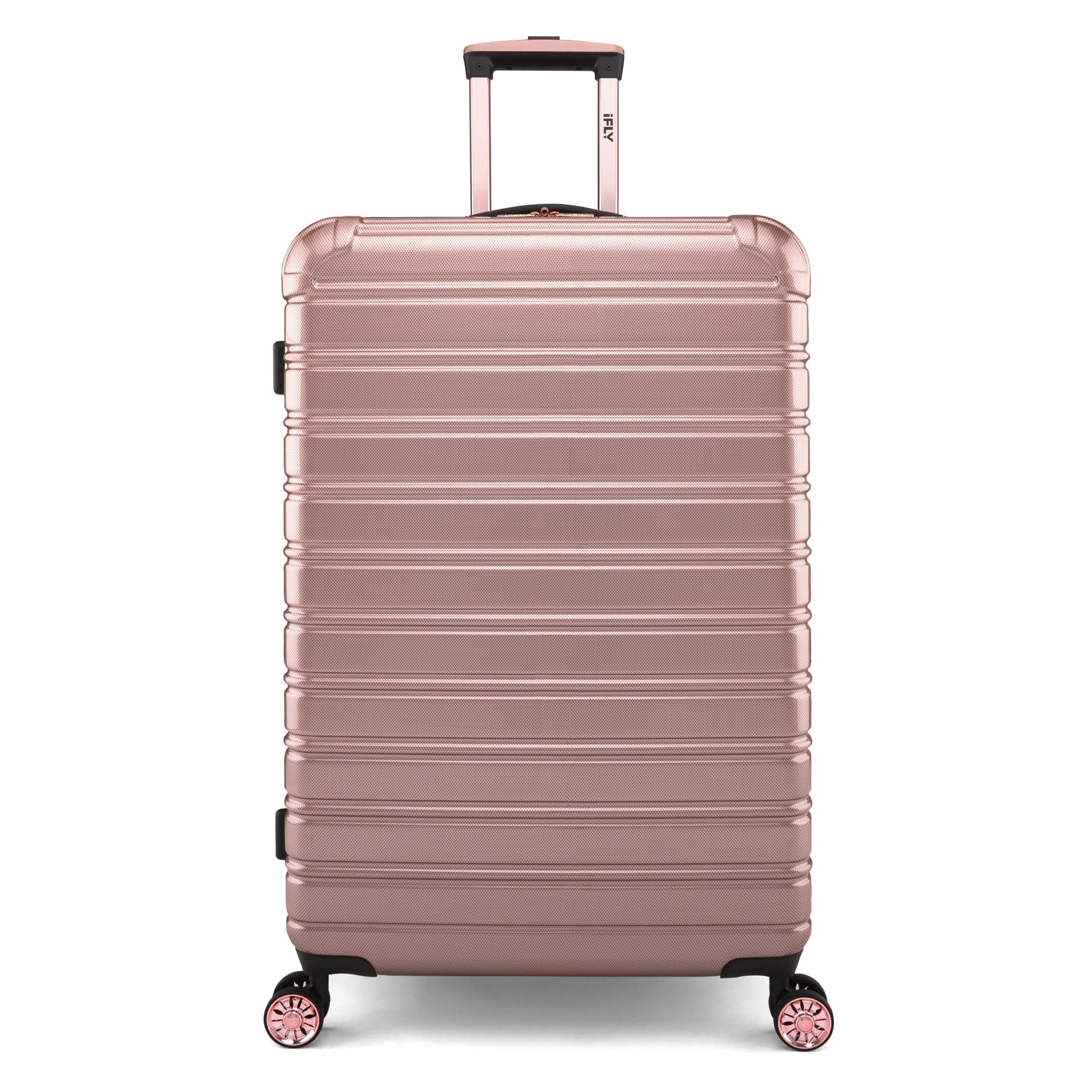 iFLY Hard Sided Fibertech 28" Checked Luggage, Rose Gold Luggage - Walmart.com | Walmart (US)
