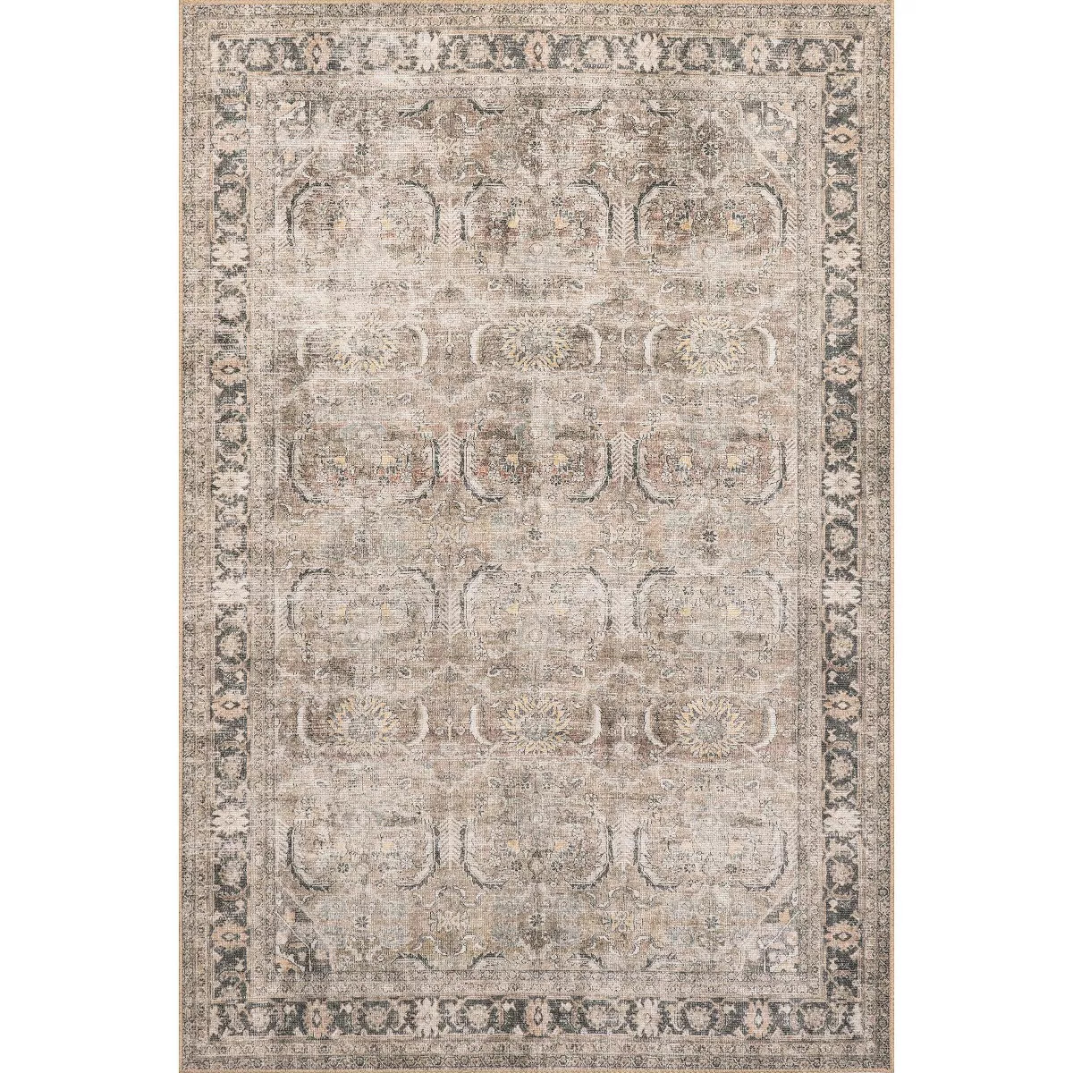 Nuloom Hillstone Collection Deidra Traditional Vintage Medallion Area Rug, 9' x 12', Yellow | Target