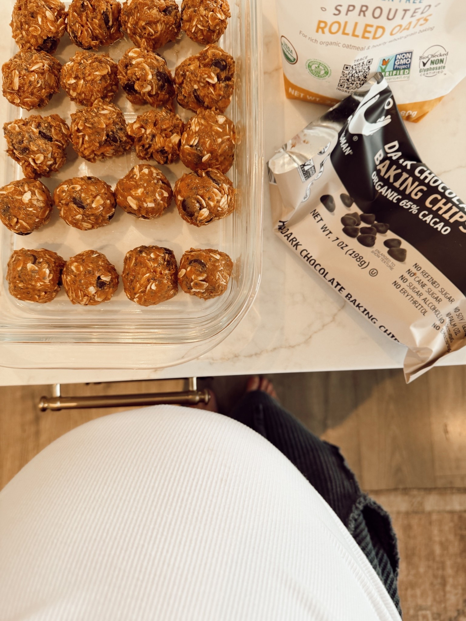 Measured with love 💗  collagen protein chocolate chip oat bites - tossed in the freezer for postpartum + birth! We use local honey and homemade peanut butter from the farm! 

Prepping some freezer meals too! 🥹

#LTKmomlife #LTKfoodie #LTKdayinmylife