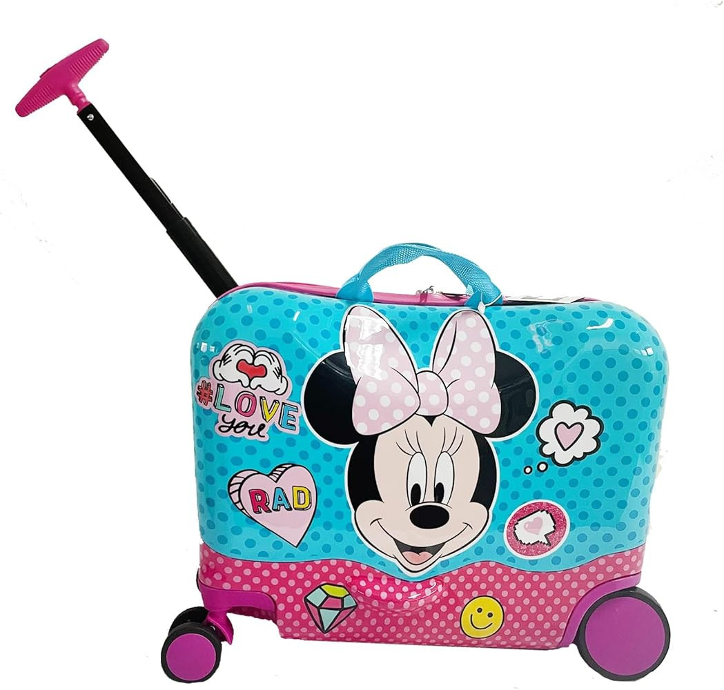 Disney Minnie Mouse Ride on Suitcase for Kids, 18'' Suitcase with Seat for Kids, Cute Lightweight... | Amazon (US)