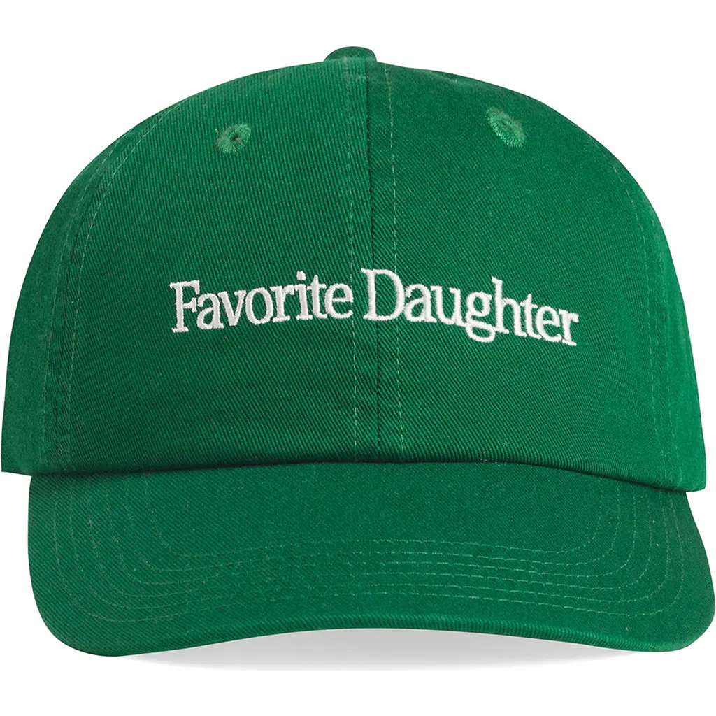 Favorite Daughter Classic Logo Cotton Twill Baseball Cap in Green at Nordstrom | Nordstrom