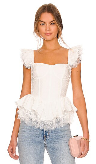 Sorento Corset Top in White Meringue | Revolve Clothing (Global)