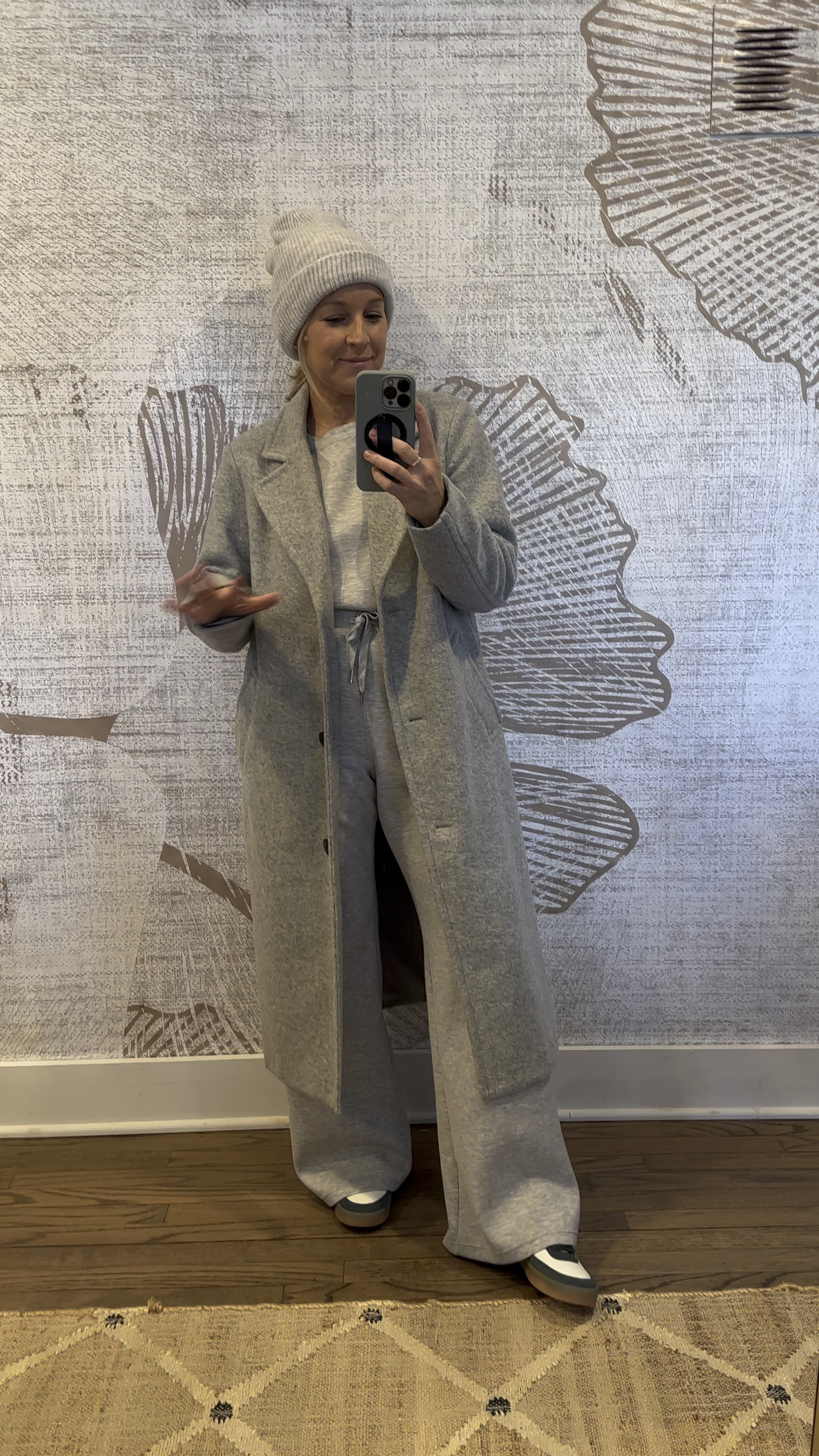 FIRST COAT LINK IS ON SALE! My matinee fit of the day! SMALL set and small coat. Tts 8 sneakers and I love the gray and green together! Monochromatic, yes please!! Hat is last year from AE. I’ll link similar! 

#LTKSeasonal #LTKWatchNow #LTKStyleTip