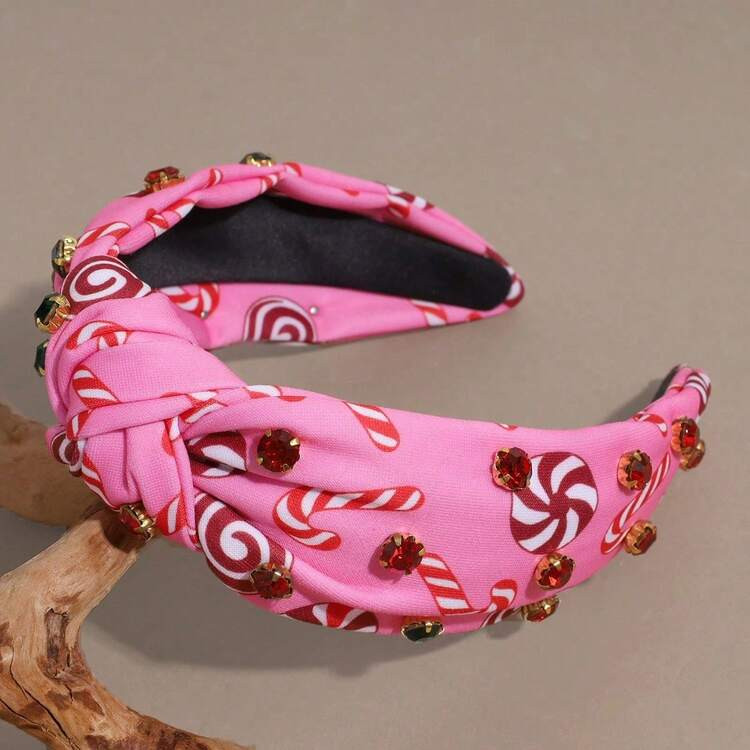 Pink Ribbon Headband For Women Breast Cancer Awareness Hairband Crystal Pearl Knotted Hairband Je... | SHEIN