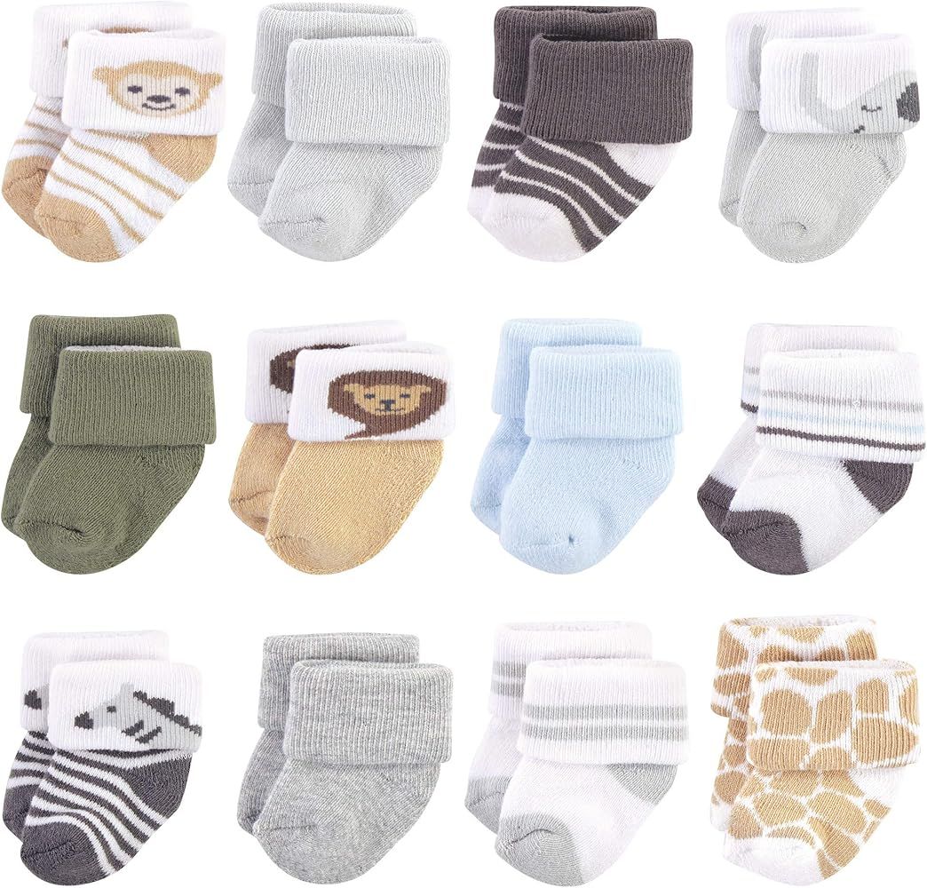 Hudson Baby Baby Girls' Cotton Rich Newborn and Terry Socks | Amazon (US)