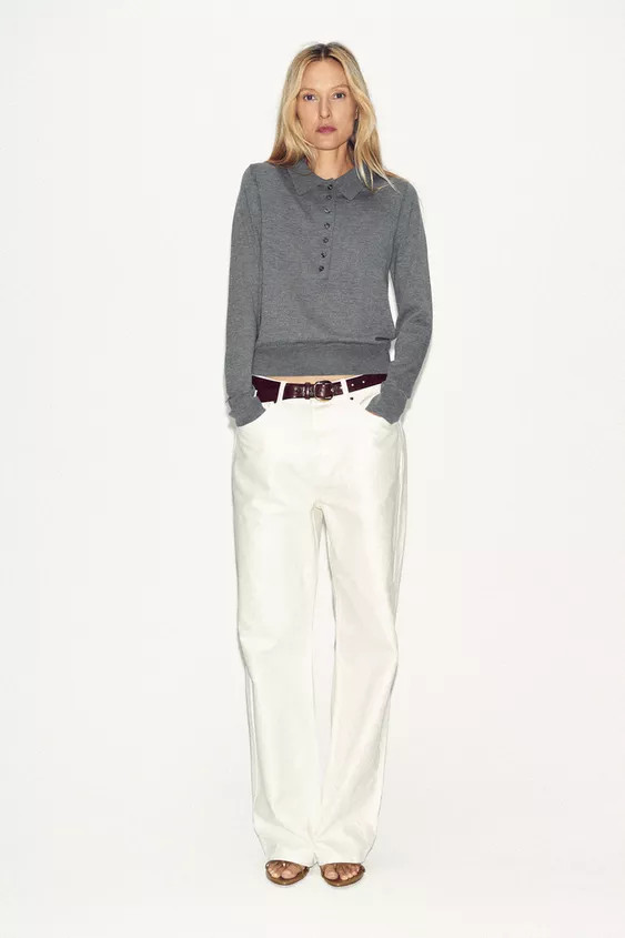 PLAIN KNIT POLO SHIRT | Zara UK