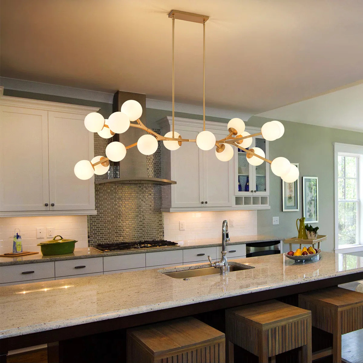 Kaynen 18 - Light Dimmable Sputnik Linear Chandelier | Wayfair North America