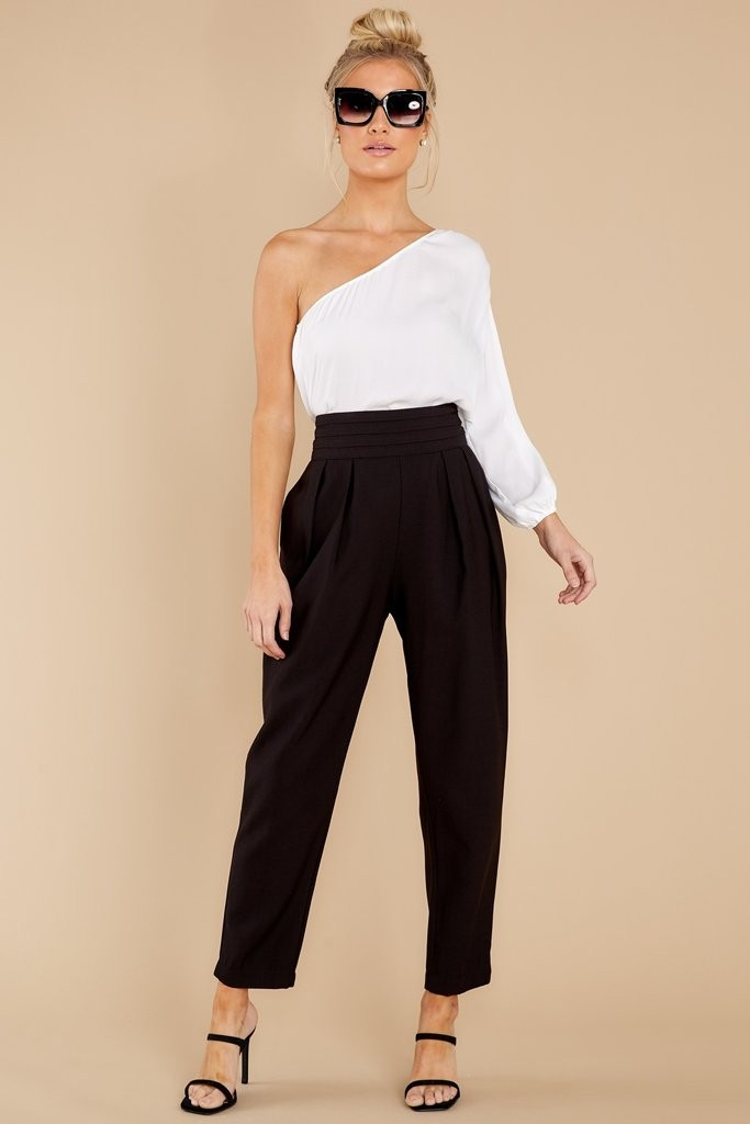 Center Stage White One Shoulder Top | Red Dress 