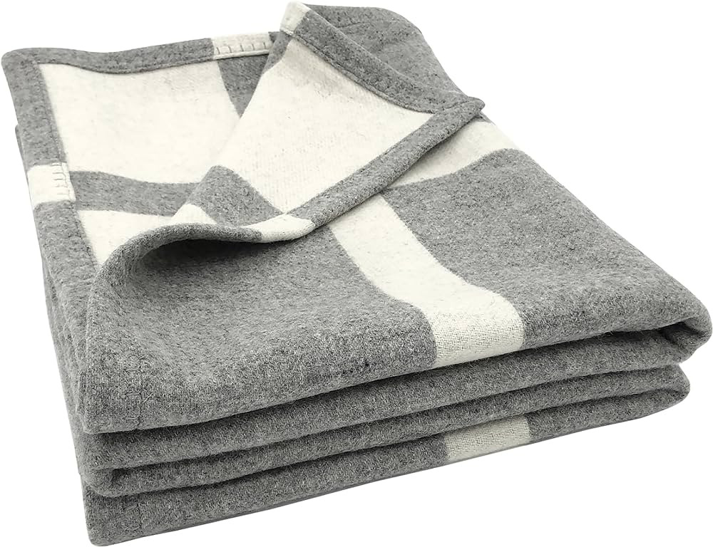 MeJeewool Thick Warm 70% Wool Throw Blanket, Striped Mens/Womens Wool Blanket Great for Camping, ... | Amazon (US)