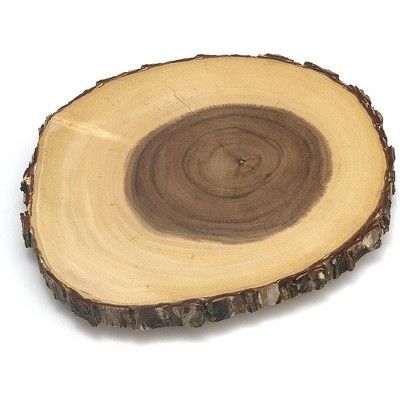 Lipper International 1010 Handcrafted Acacia Tree Bark Footed Server Platter for Cheese, Crackers... | Target