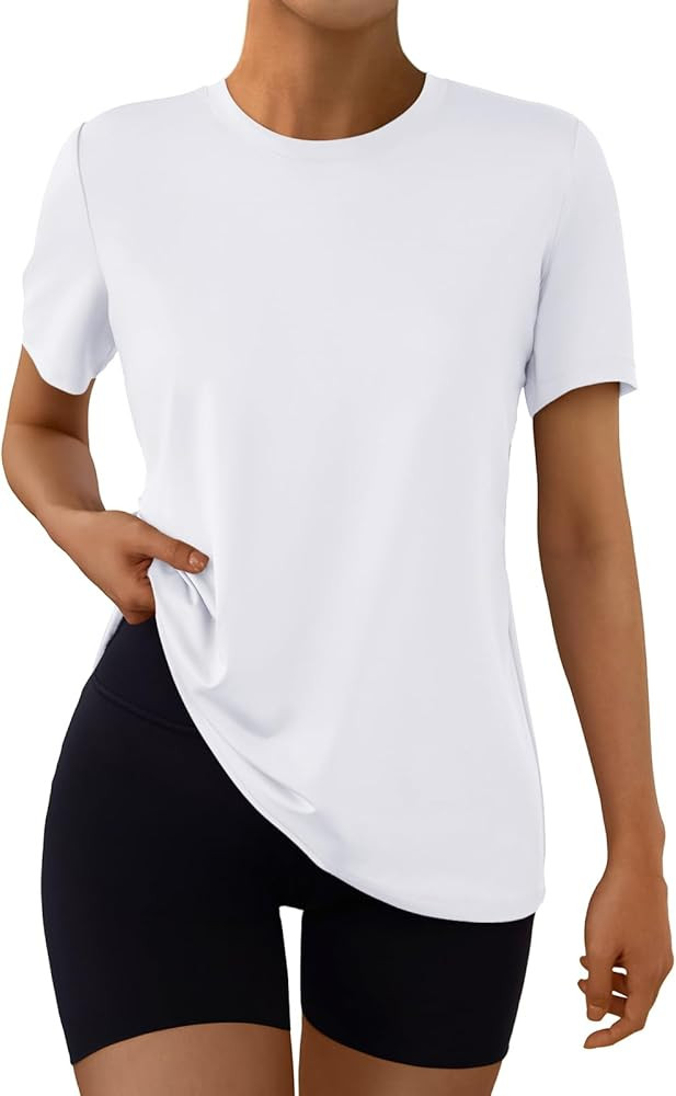 AUTOMET Women's Workout Tops Short Sleeve Gym Shirts Summer Athletic Yoga Tshirts Loose Fit Casua... | Amazon (US)