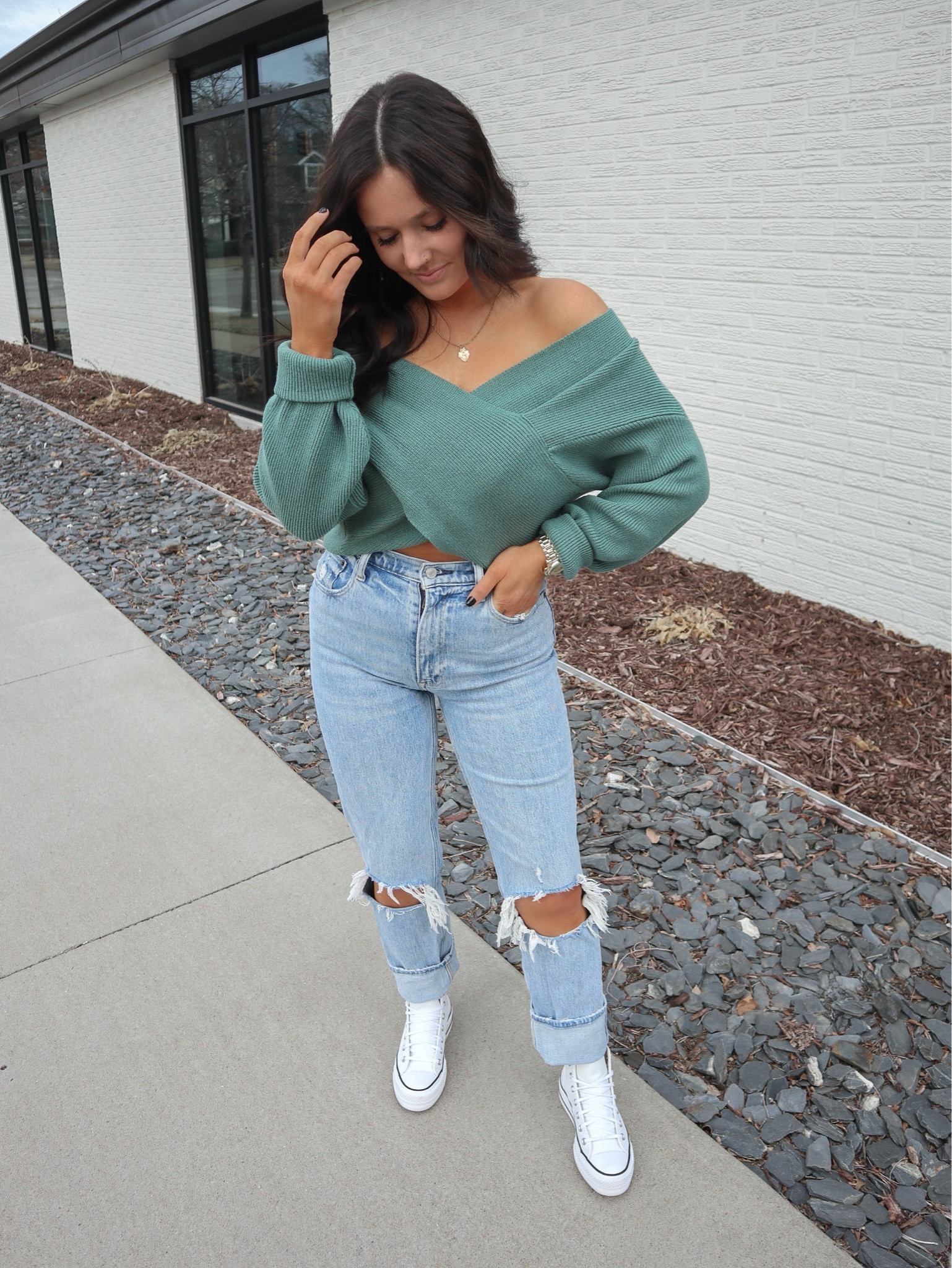 Sweater — small

platform converse sneakers outfit | off the shoulder sweater outfit | cute fall outfit | ripped straight leg jeans outfit 

#LTKfindsunder50 #LTKxPrime #LTKsalealert