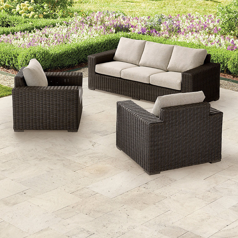 Portland Outdoor Outdoor Sofa Set - Ebony - Grandin Road | Grandin Road