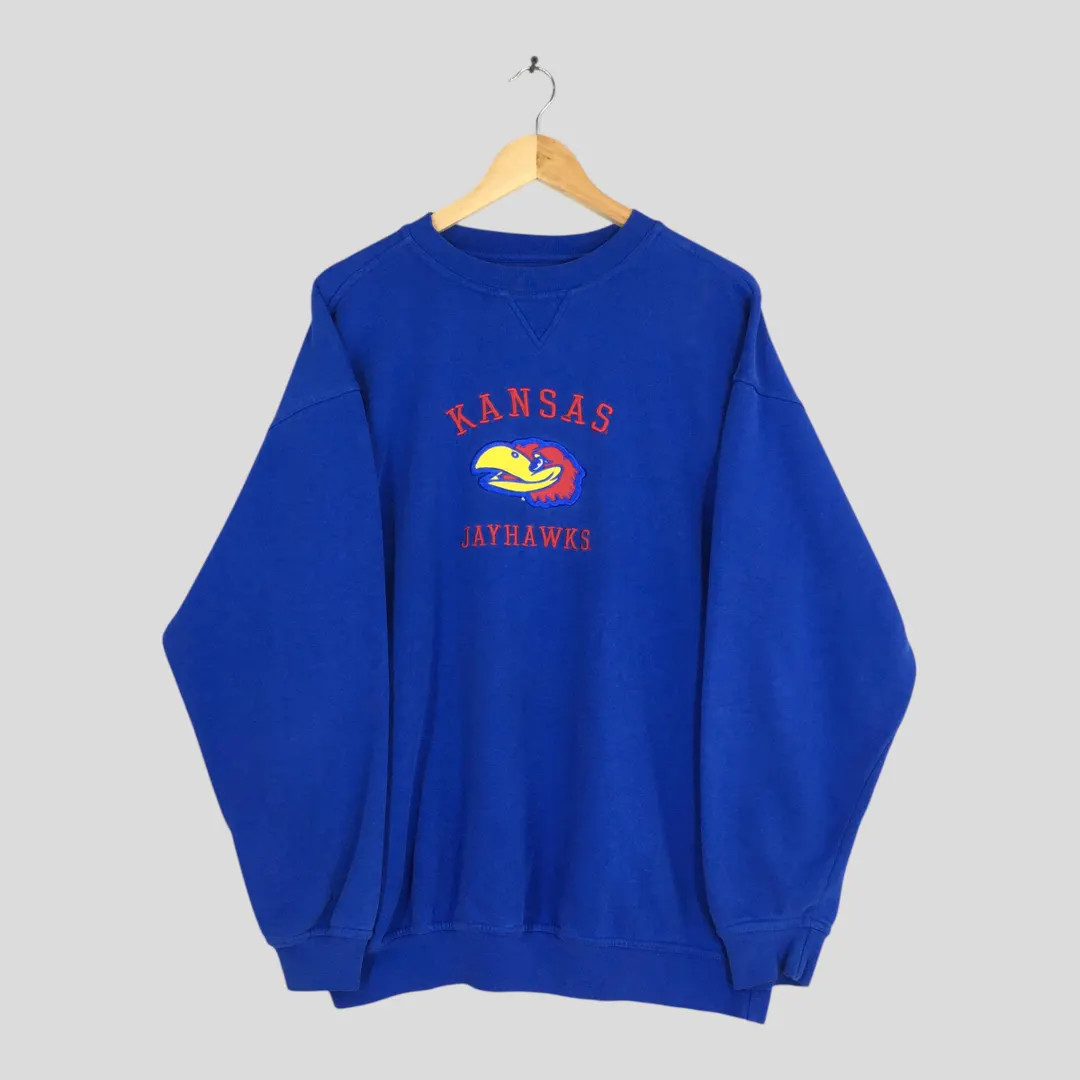 Vintage Kansas Jayhawks NCAA Sweatshirt Large KU Kansas State University Jumper Jayhawks Football... | Etsy (US)