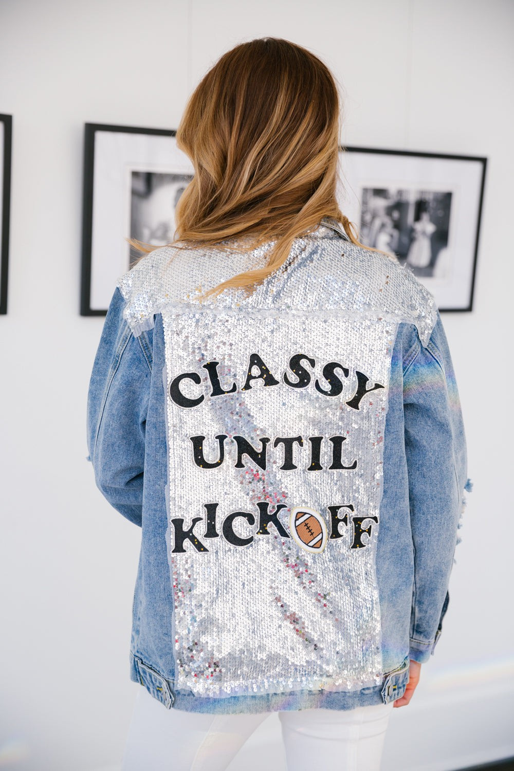 CLASSY UNTIL KICK OFF SEQUIN STUDDED JACKET | Judith March