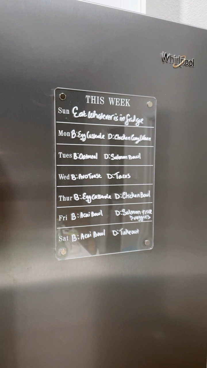 Home fridge weekly meal planner board and memo for organization and structure. 

#LTKfamily #LTKhome