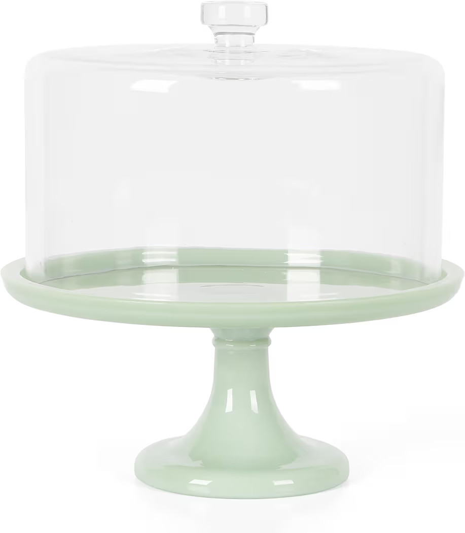 Martha Stewart Highbrook 10 Inch Jadeite Cake Stand with Glass Dome | Amazon (US)