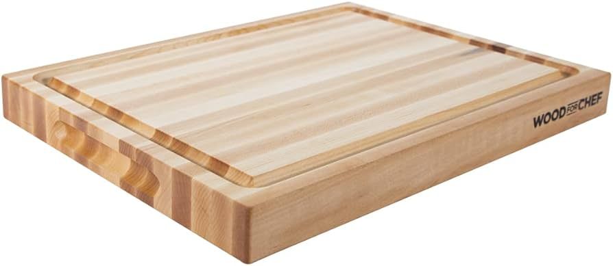 Extra Large Cutting Board North American Maple - Heavy Reversible Butcher Block with Juice Groove... | Amazon (US)
