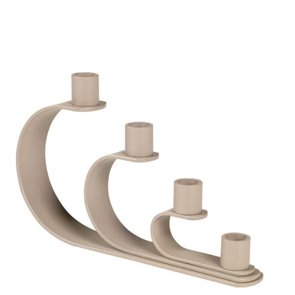 Broste Copenhagen Nami Candlestick - Taupe | The Hut (UK)
