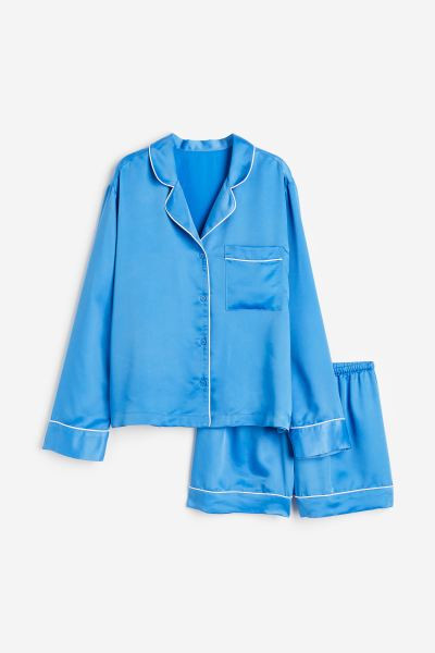 Satin Pajama Shirt and Shorts | H&M (US + CA)