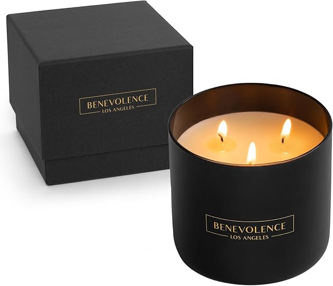 Benevolence LA 3 Wick Candle, Bergamot & Jasmine Large Scented Candle | Soy Candles | Gifts for W... | Amazon (US)