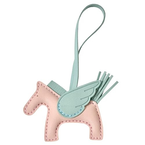 Fuerxy Cute Horse Bag Charm, Hand-Sewn Bag Charms for Tote Bags Purse Handbags PU Bag Accessories (Pink) | Amazon (US)