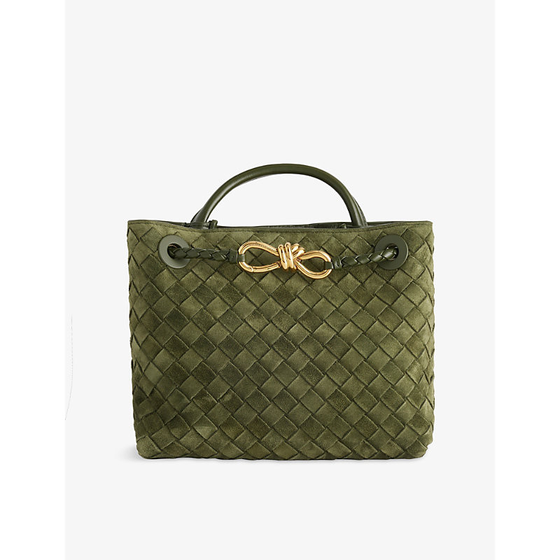 Bottega Veneta Womens Green Tweed Mb Gr.Tw Andiamo Small Suede Tote Bag | Selfridges