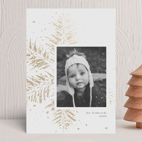 "Big Painted Snowflake" - Customizable Foil-pressed Holiday Cards in White by Jackie Crawford. | Minted